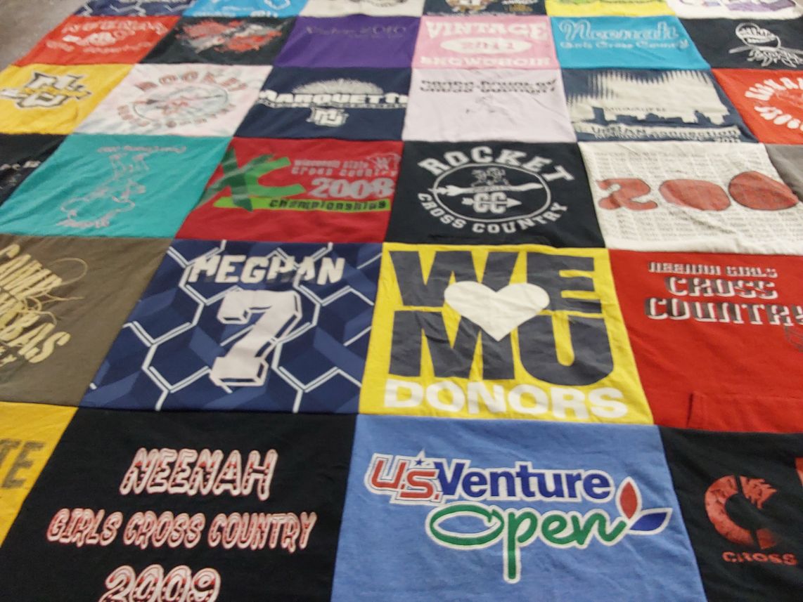 T-shirt quilt featuring rocket cross country, neena girls cross country by Dominic from FL