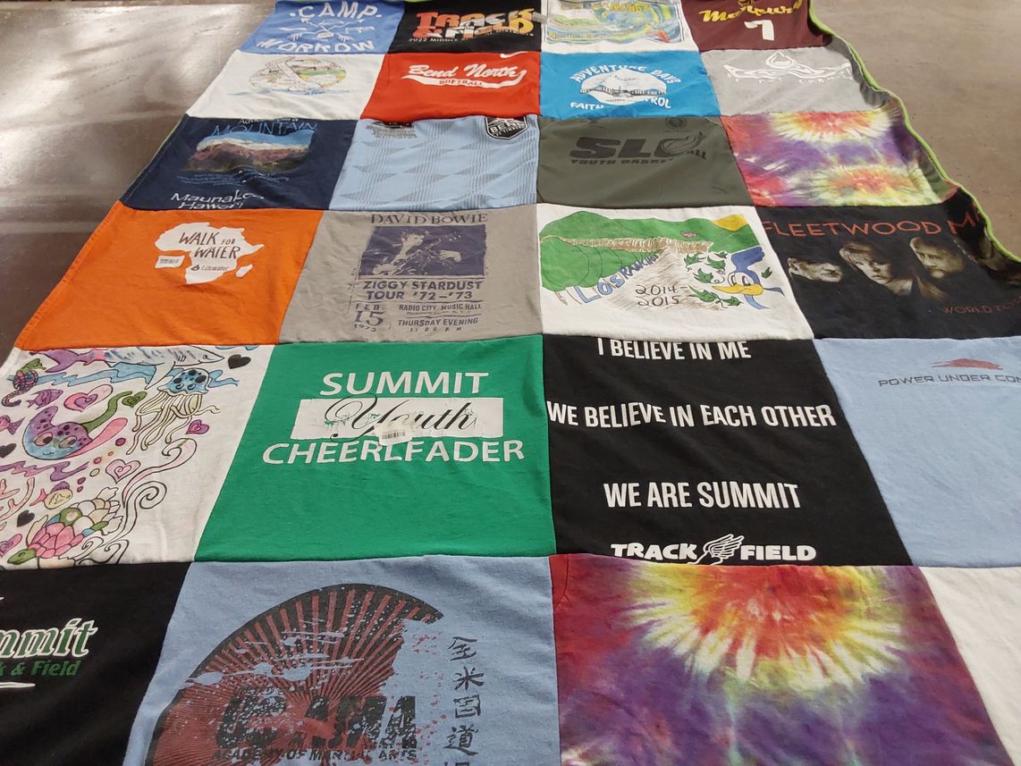 T-shirt quilt from summit high school by Hilary from OR