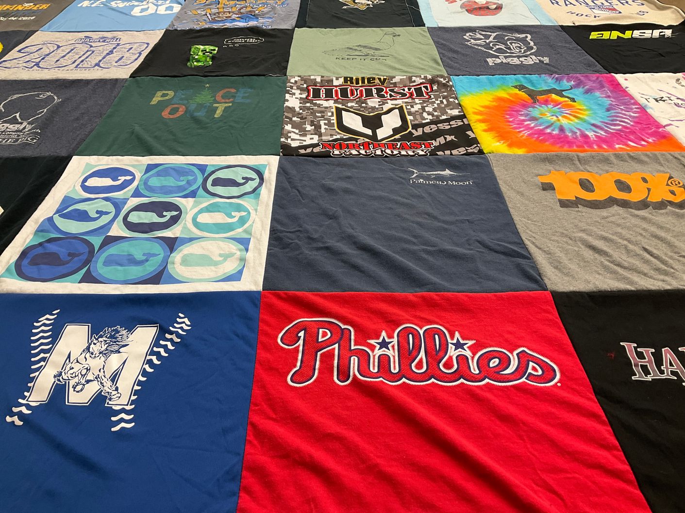 T-shirt quilt featuring philadelphia phillies by Kristen from MA