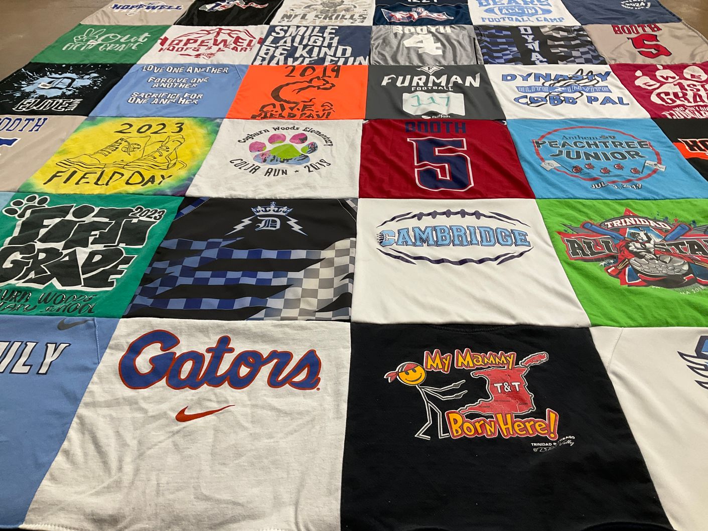 T-shirt quilt featuring gators by Walter from GA