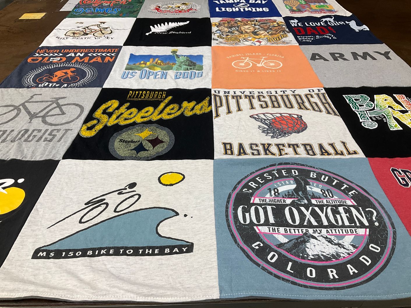 T-shirt quilt featuring pittsburgh steelers, tampa bay lightning by Patty from GA