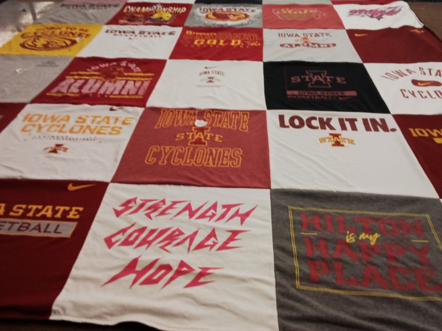 T-shirt quilt featuring iowa state cyclones basketball by Jill from IA