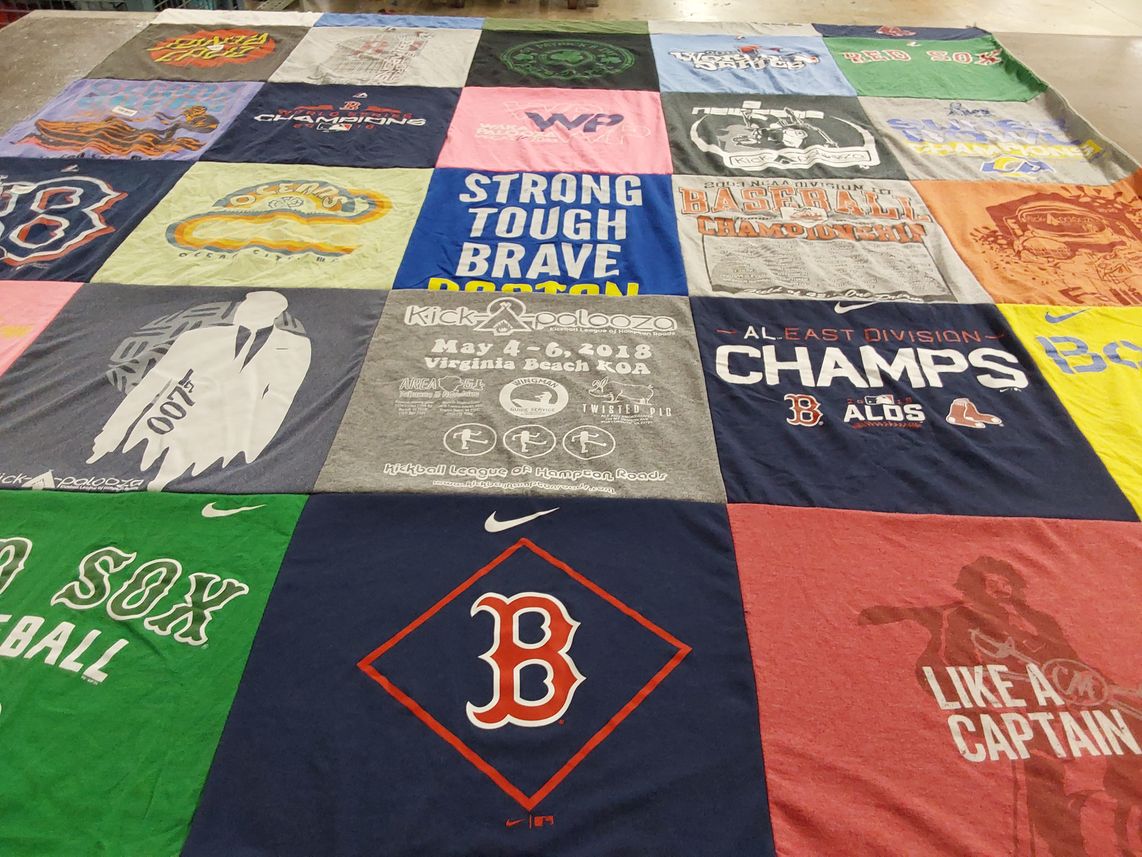 T-shirt quilt featuring boston red sox by Kevin from VA