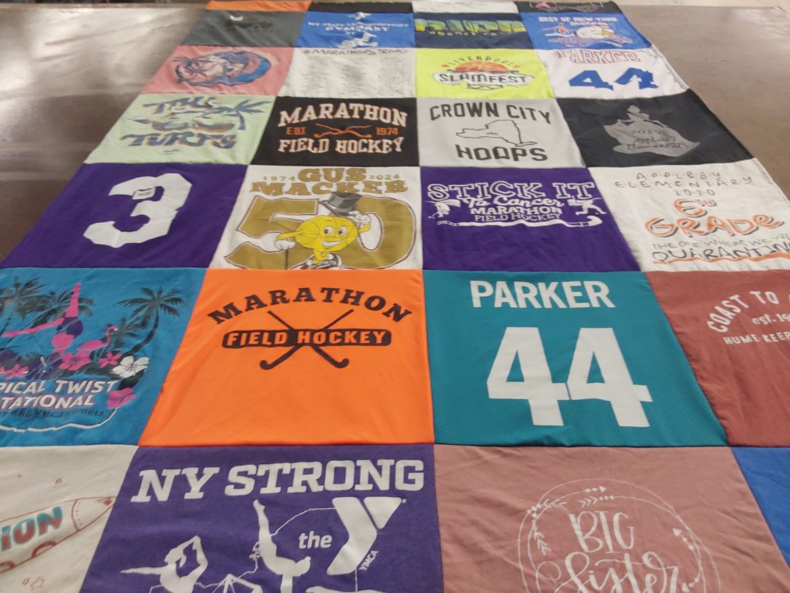 T-shirt quilt featuring marathon field hockey team by CHAD from NY