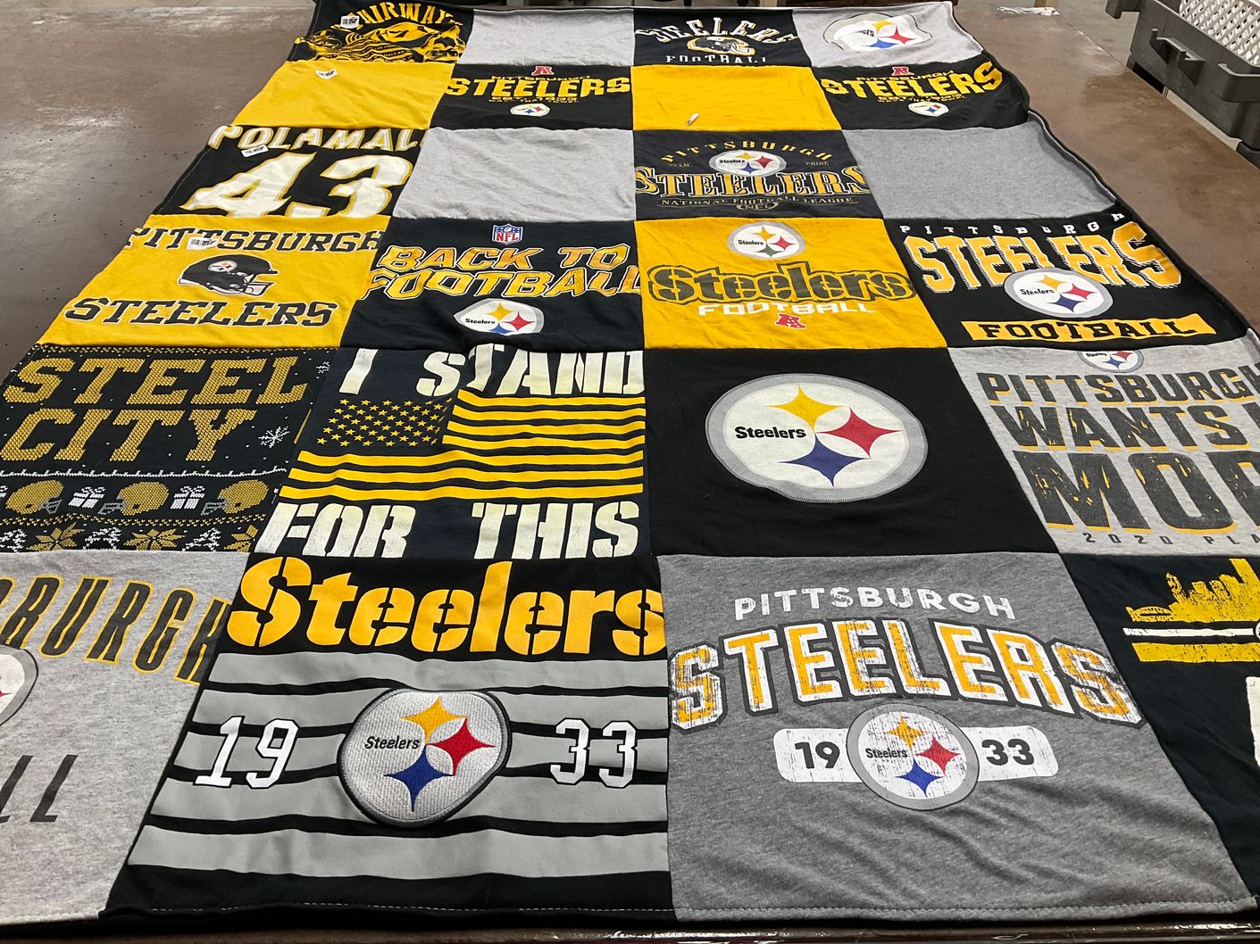 T-shirt quilt featuring pittsburgh steelers by christine from PA