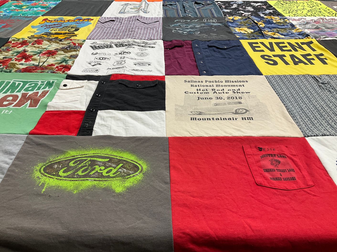 T-shirt quilt with cars, events themes by Danielle from NM