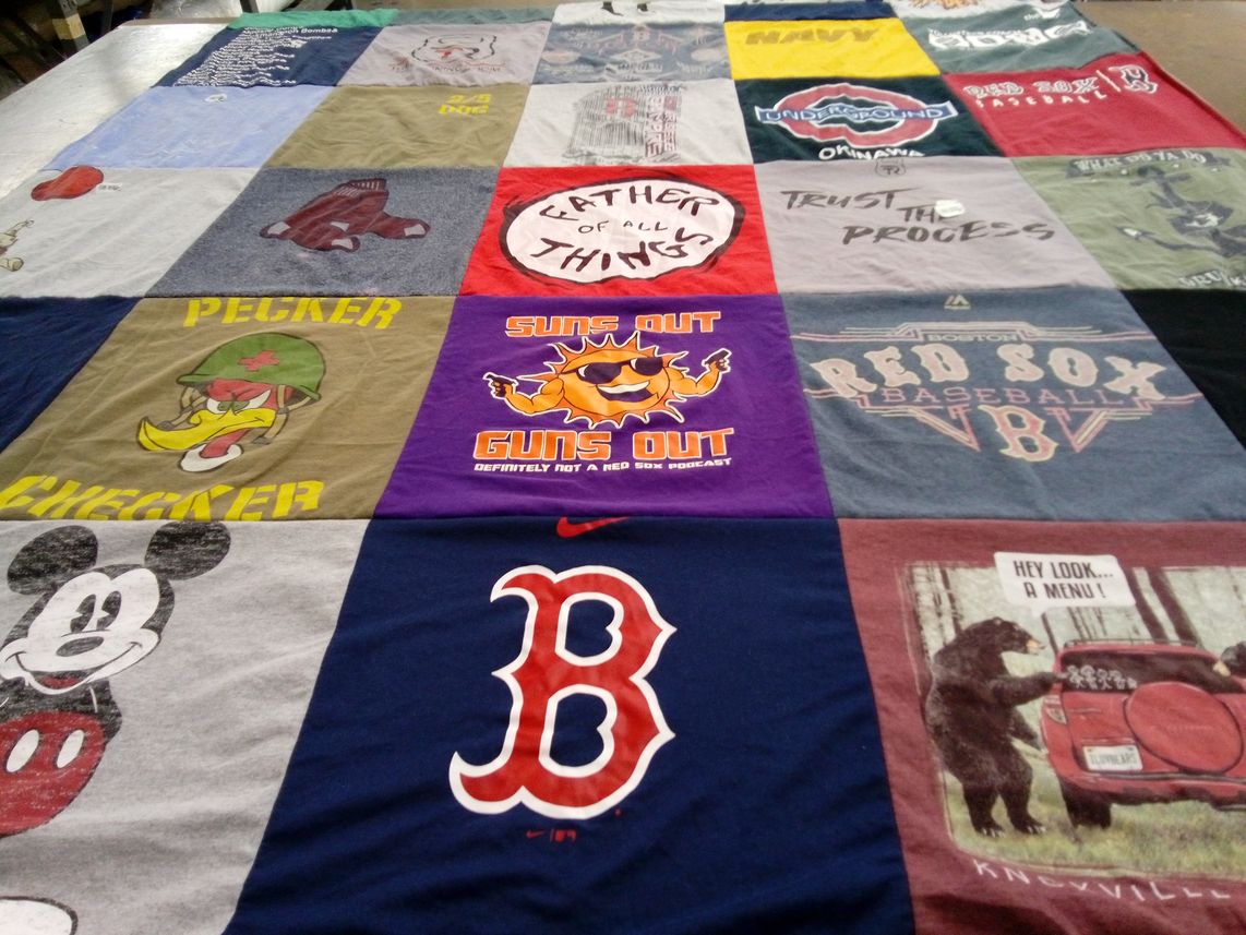 T-shirt quilt featuring boston red sox by Blythe from TN