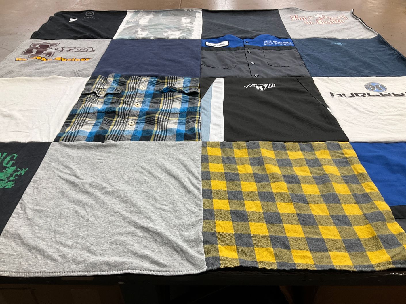 T-shirt quilt with surfing themes by Susan from MN