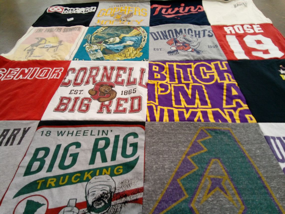 T-shirt quilt from cornell university by Rose from MN
