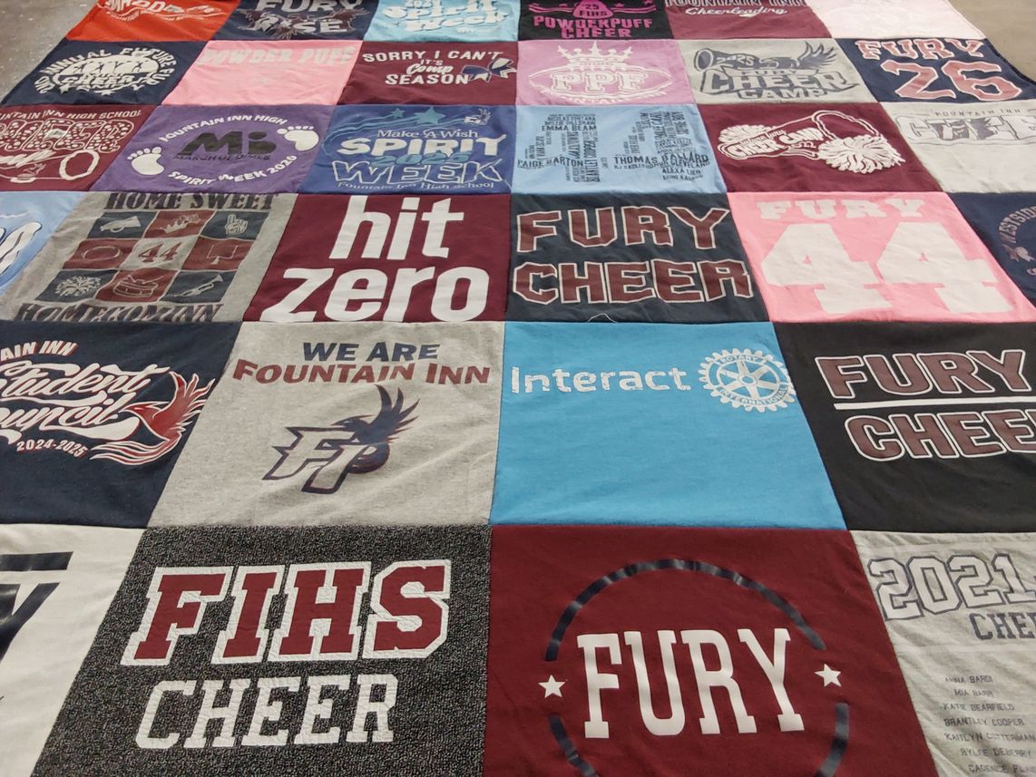 T-shirt quilt featuring fury cheer by Samantha from SC