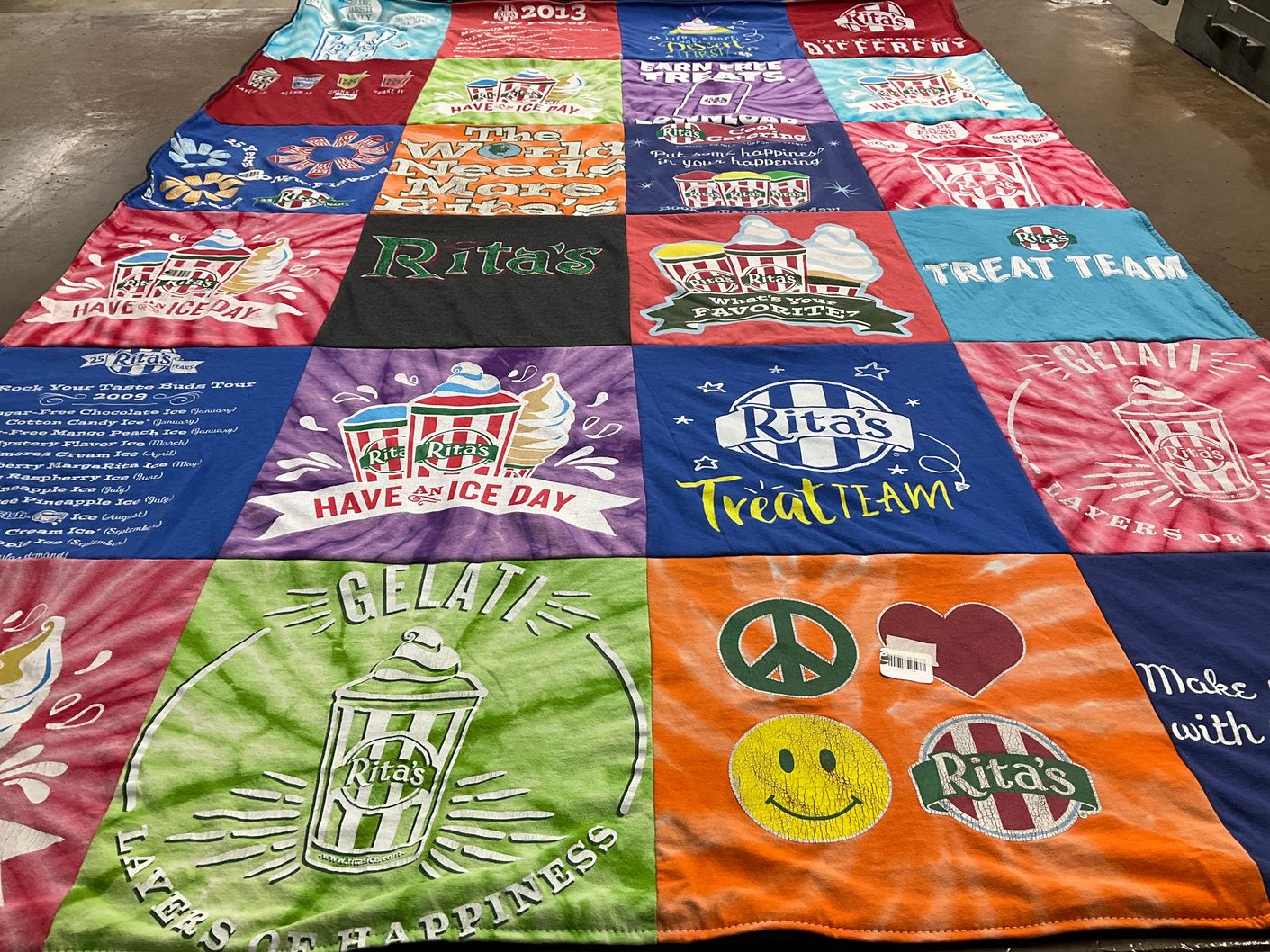 T-shirt quilt with ice cream, treats themes by Kendra from MD