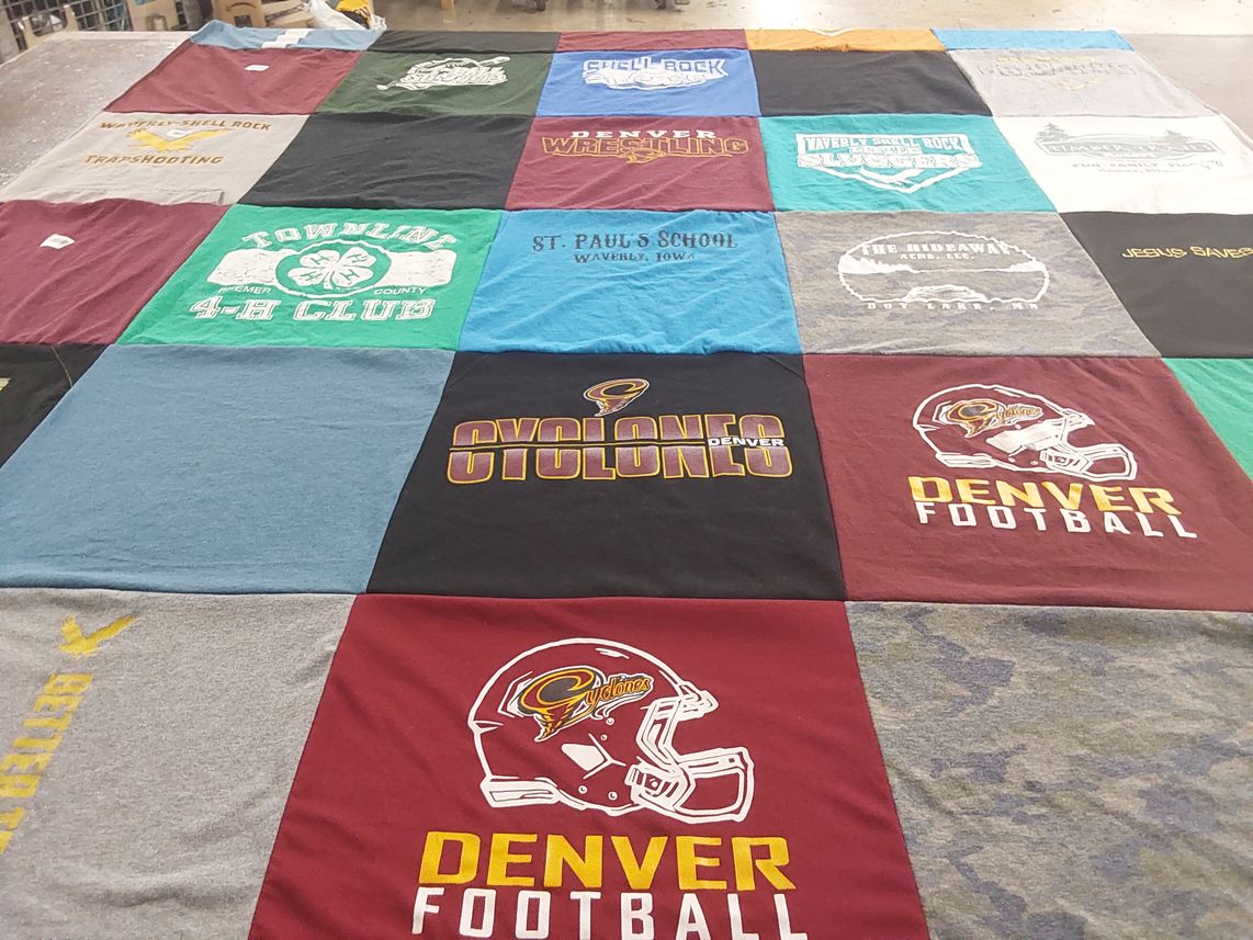 T-shirt quilt featuring cyclones, denver football by Danielle from IA