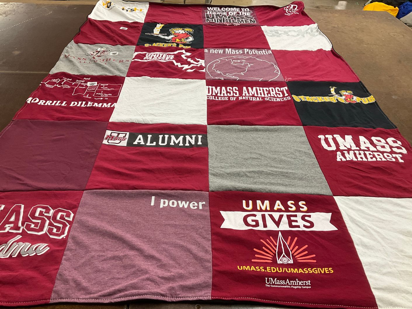T-shirt quilt from university of massachusetts amherst by Maryellen from MA