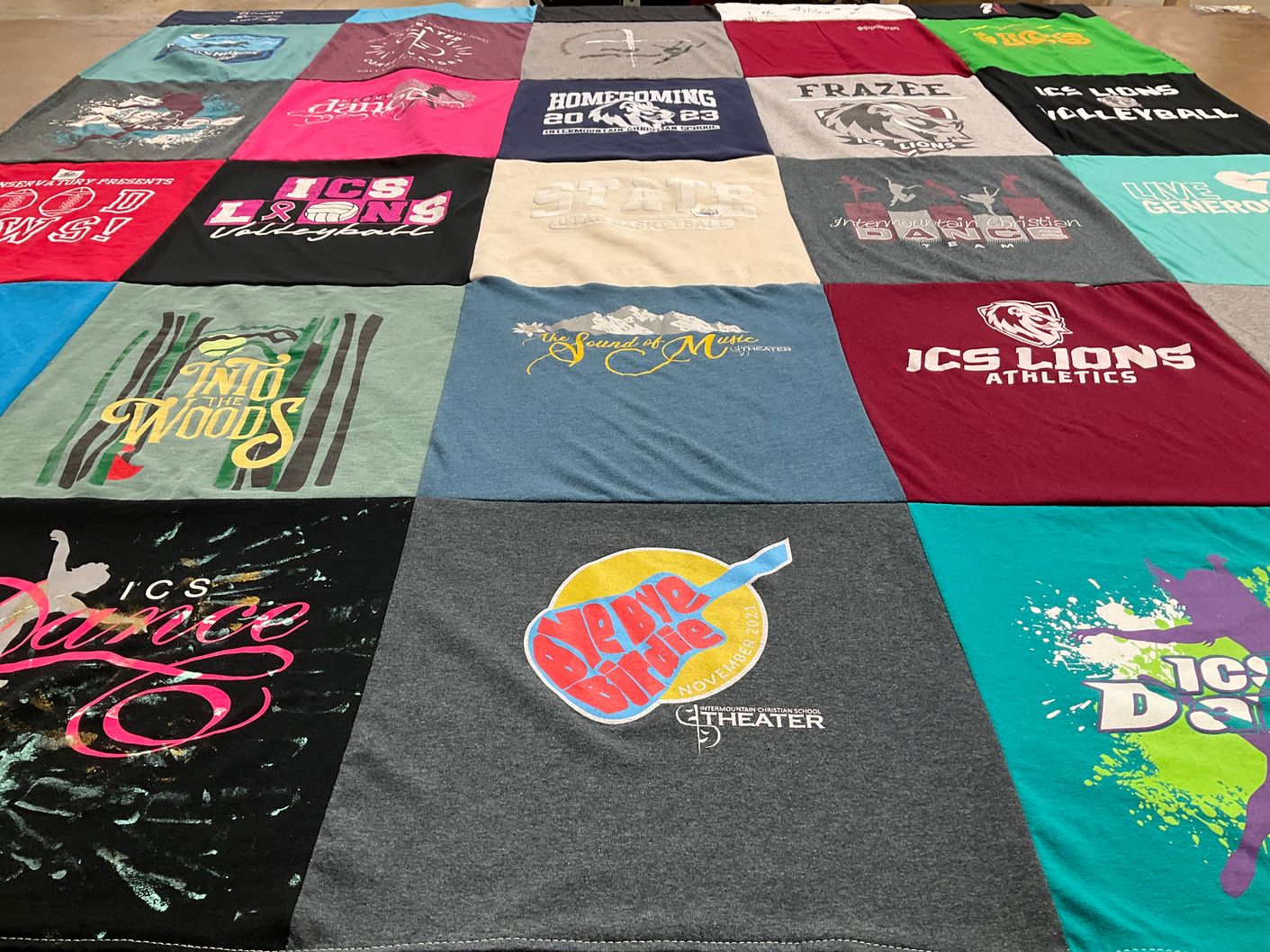 T-shirt quilt featuring ics lions volleyball, ics lions athletics by Olivia from UT
