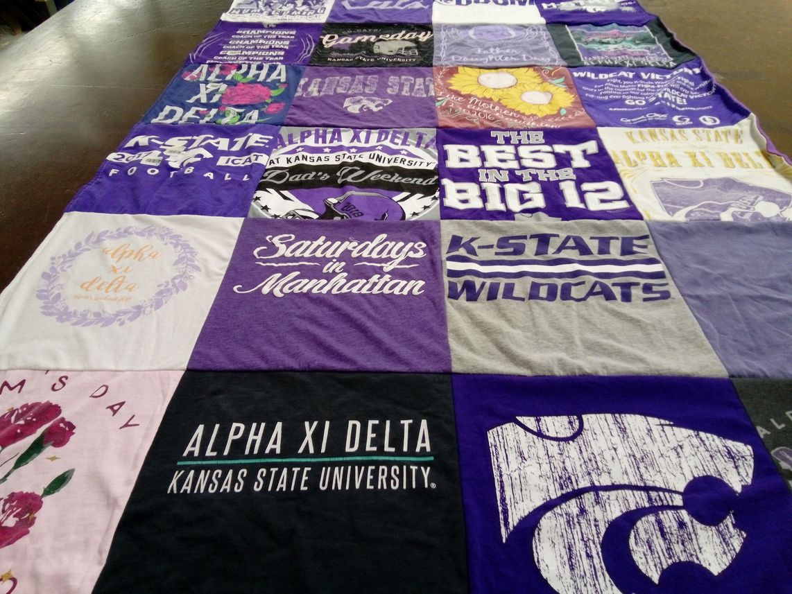 T-shirt quilt featuring kansas state wildcats by Meghan from IL
