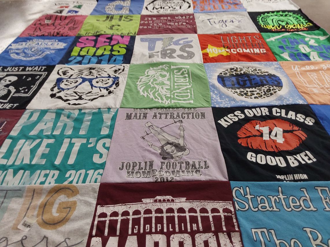 T-shirt quilt featuring joplin tigers by Melissa from MO