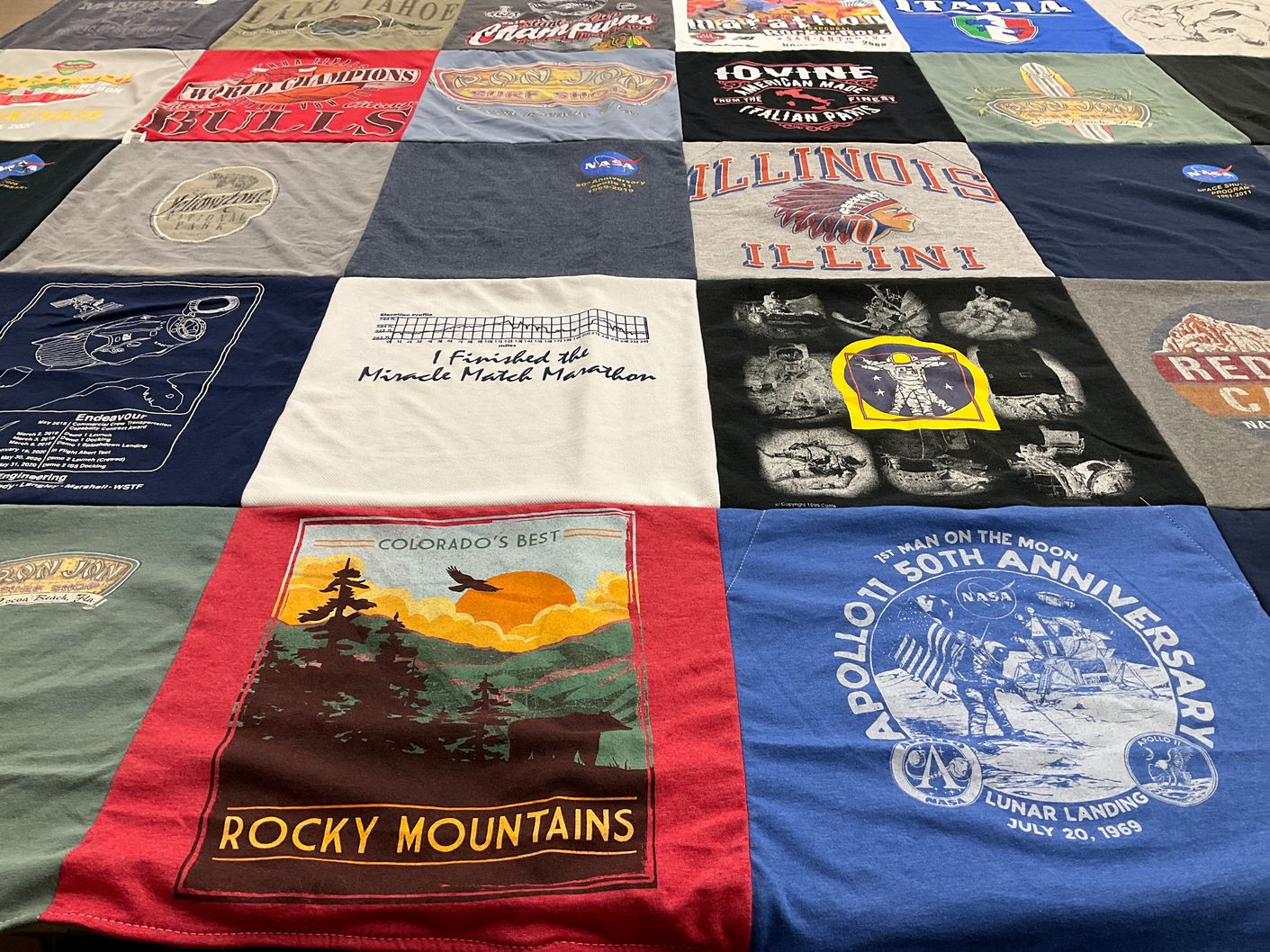 T-shirt quilt from university of illinois by Claire from TX