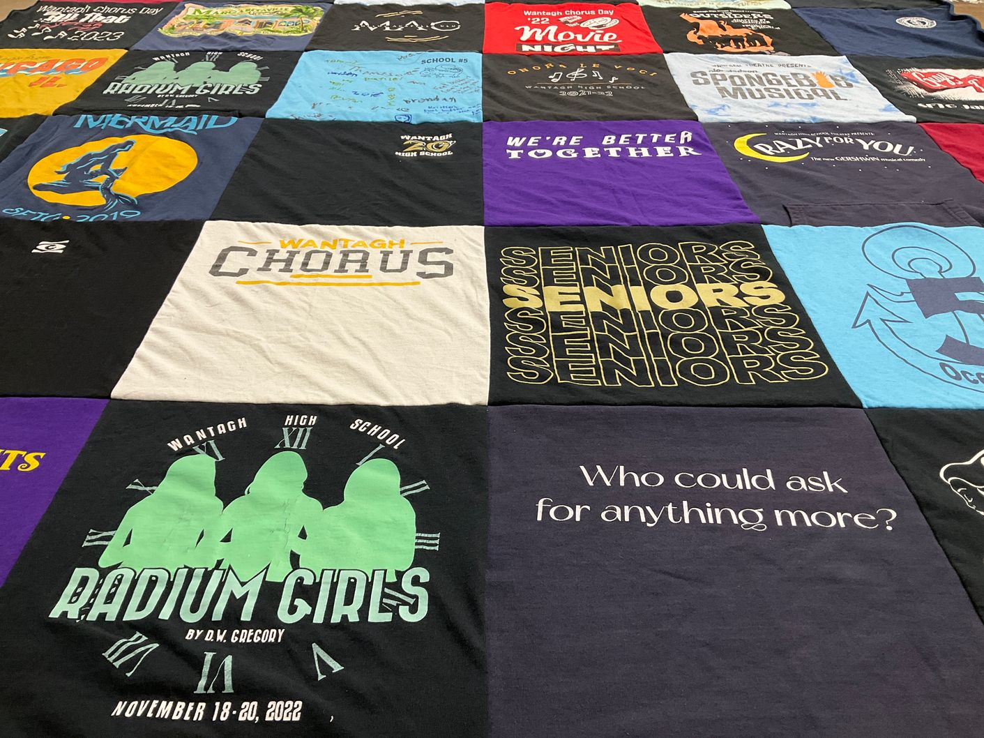 T-shirt quilt from wantagh high school by Michelle from NY