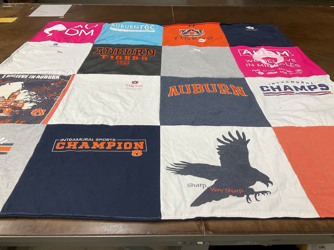 T-shirt quilt featuring auburn tigers by Monica from FL