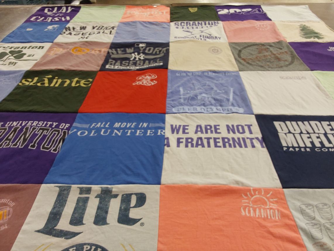 T-shirt quilt from the university of scranton by Michael from NY