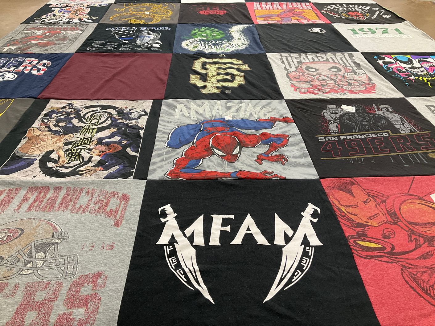 T-shirt quilt featuring san francisco 49ers by Melanie from NV