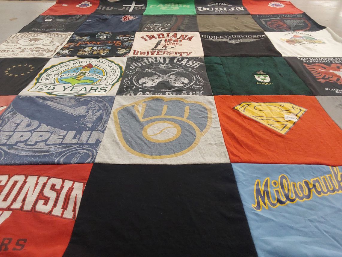 T-shirt quilt featuring milwaukee brewers by Jill from IL