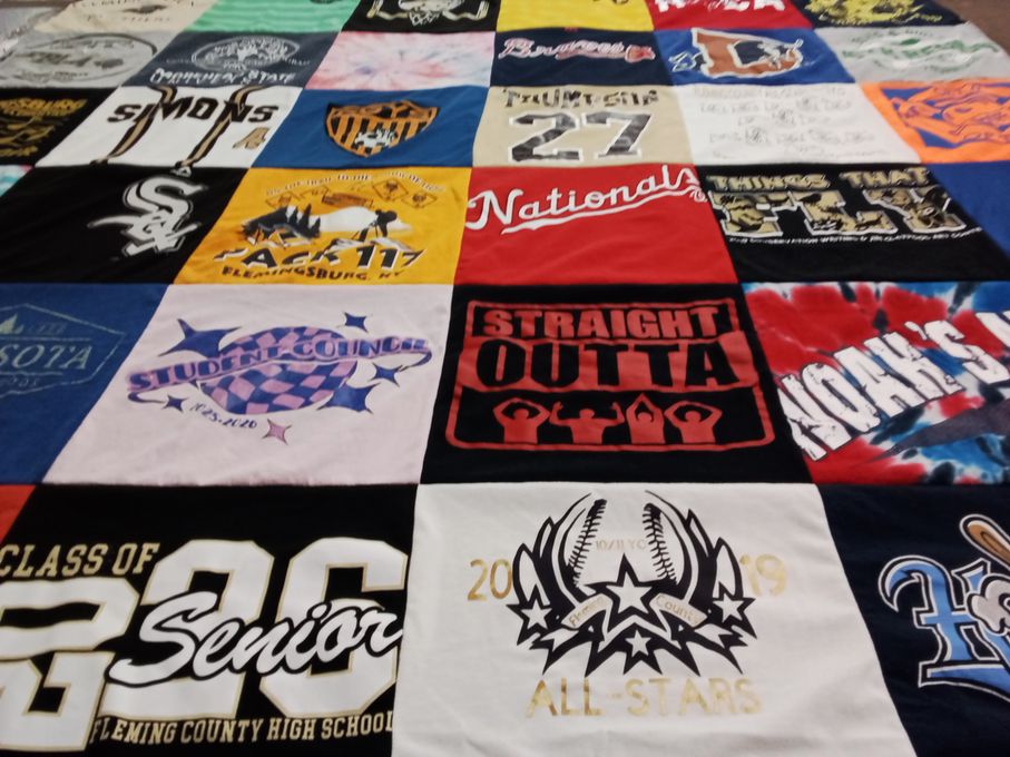 T-shirt quilt from fleming county high school by Karrie from KY