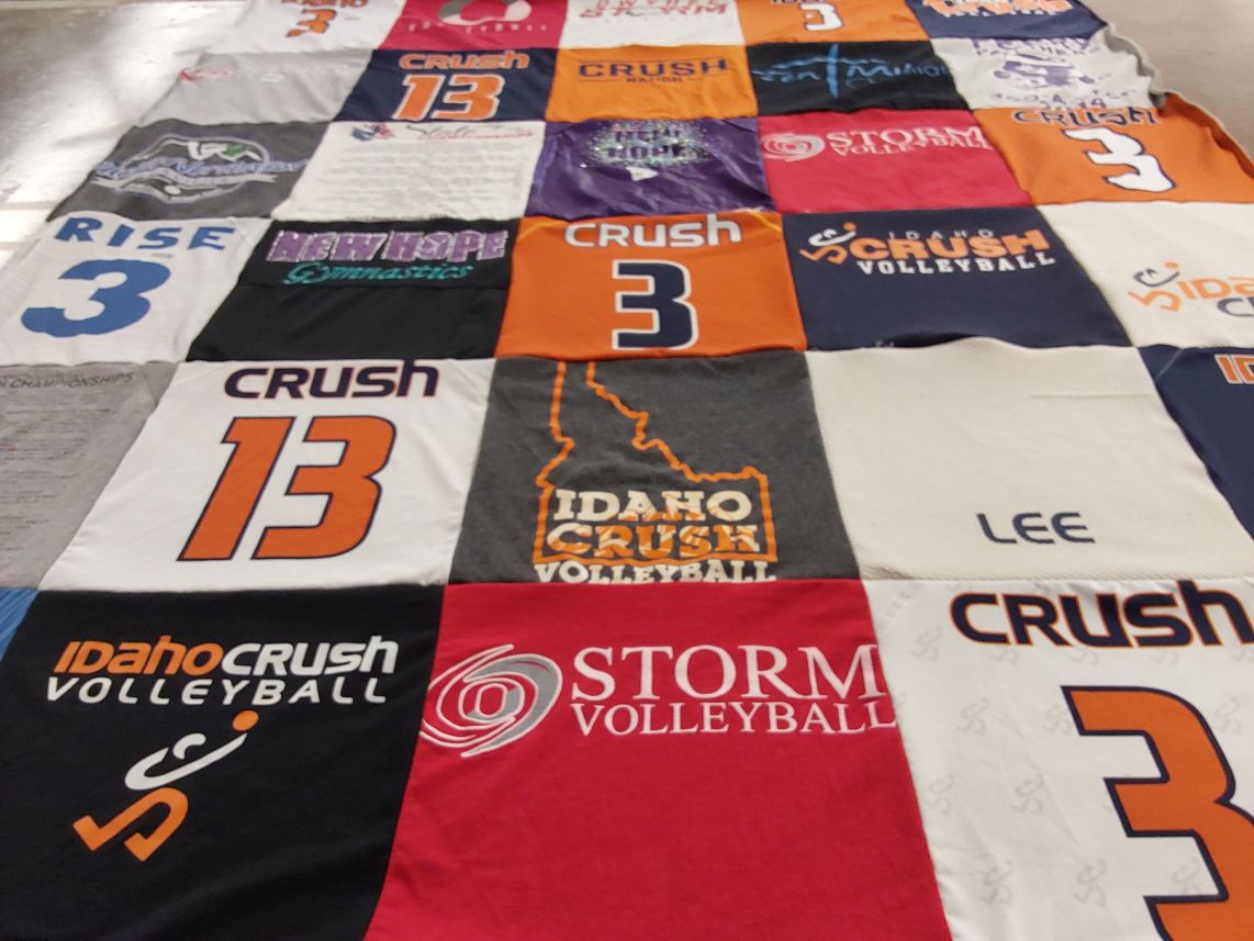 T-shirt quilt featuring idaho crush volleyball by Suzanne from ID