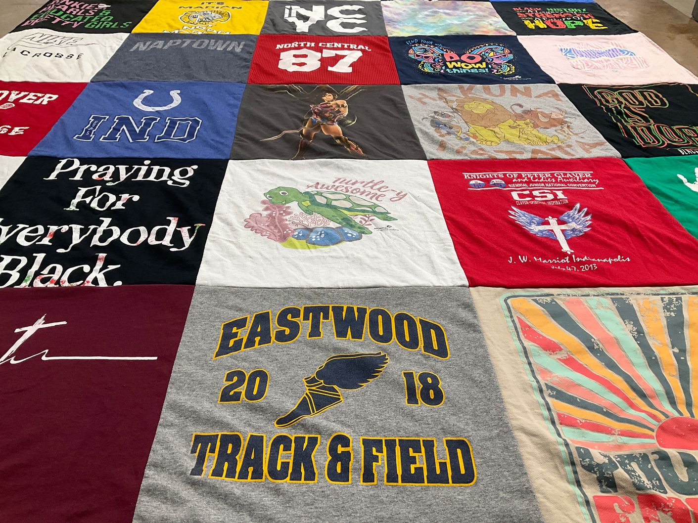 T-shirt quilt from eastwood high school by Anita from IN