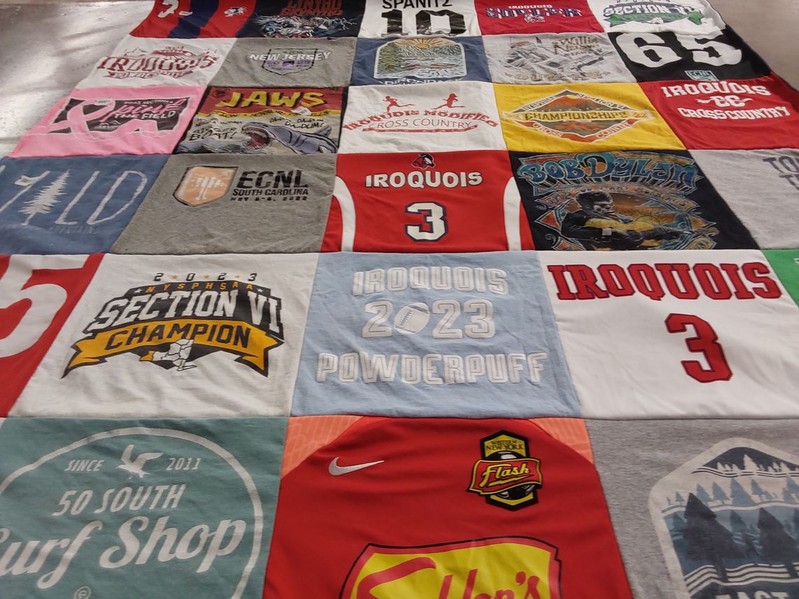 T-shirt quilt featuring iroquois sports team by Amie from NY
