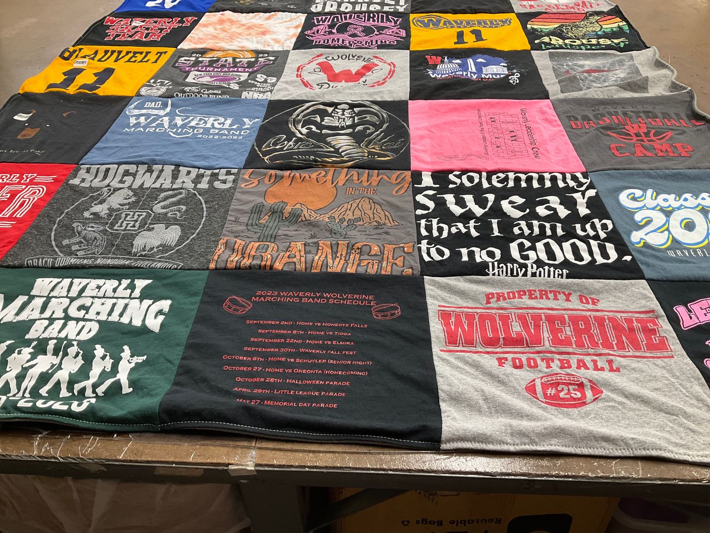 T-shirt quilt featuring wolverine football by Amanda from NY