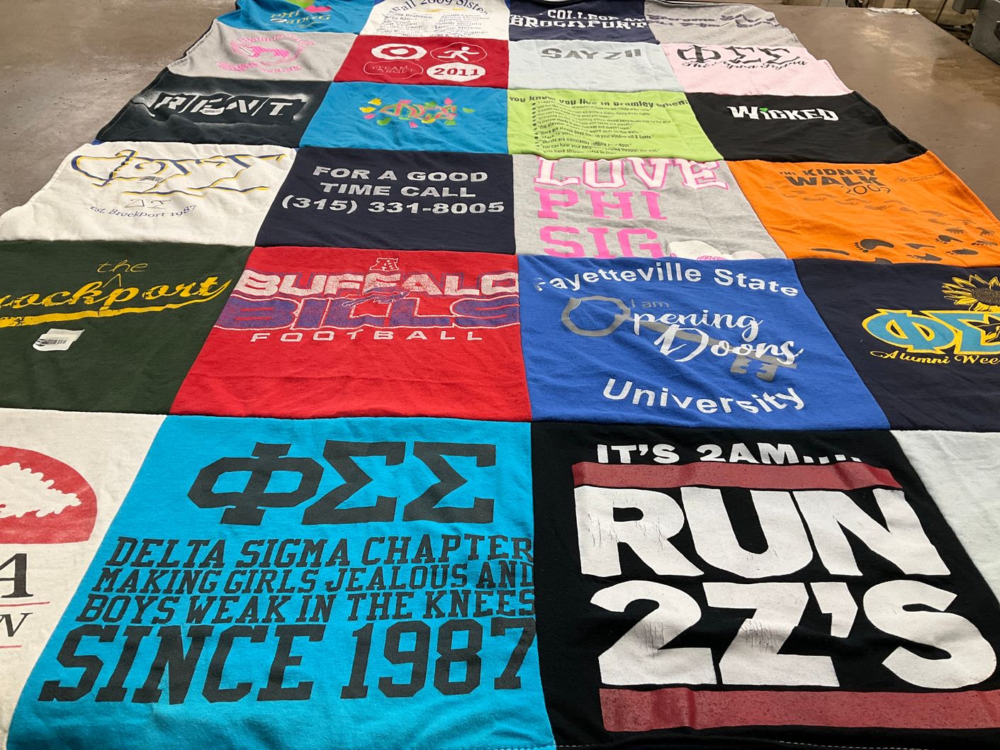 T-shirt quilt featuring buffalo state football by Matt from NC