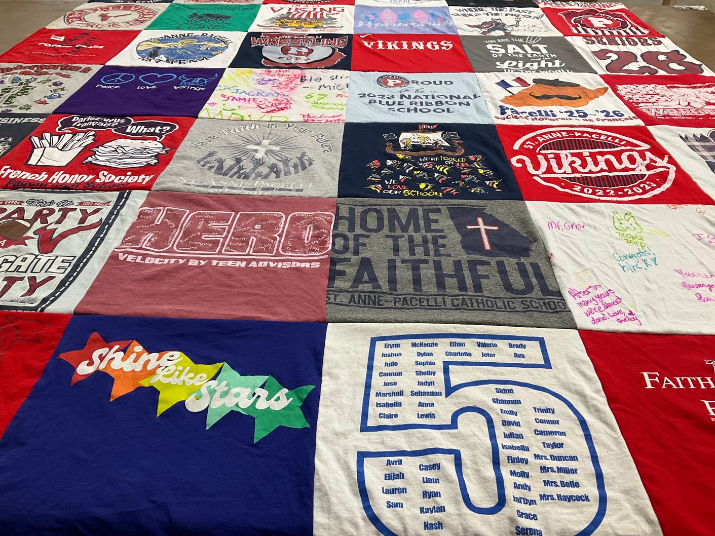T-shirt quilt featuring vikings by April from AL