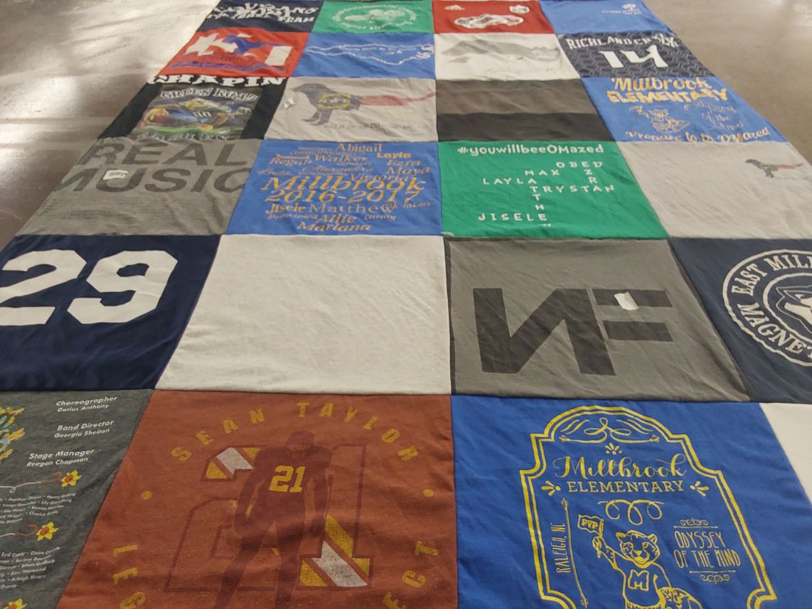 T-shirt quilt from millbrook elementary school, east millbrook magnet middle school by Melanie from NC