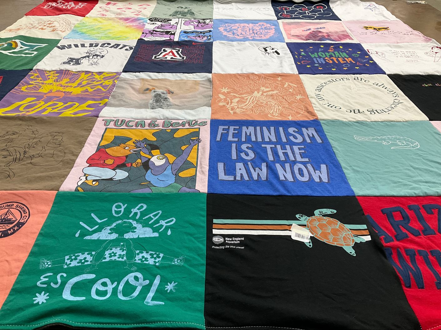 T-shirt quilt from university of arizona by June from AZ