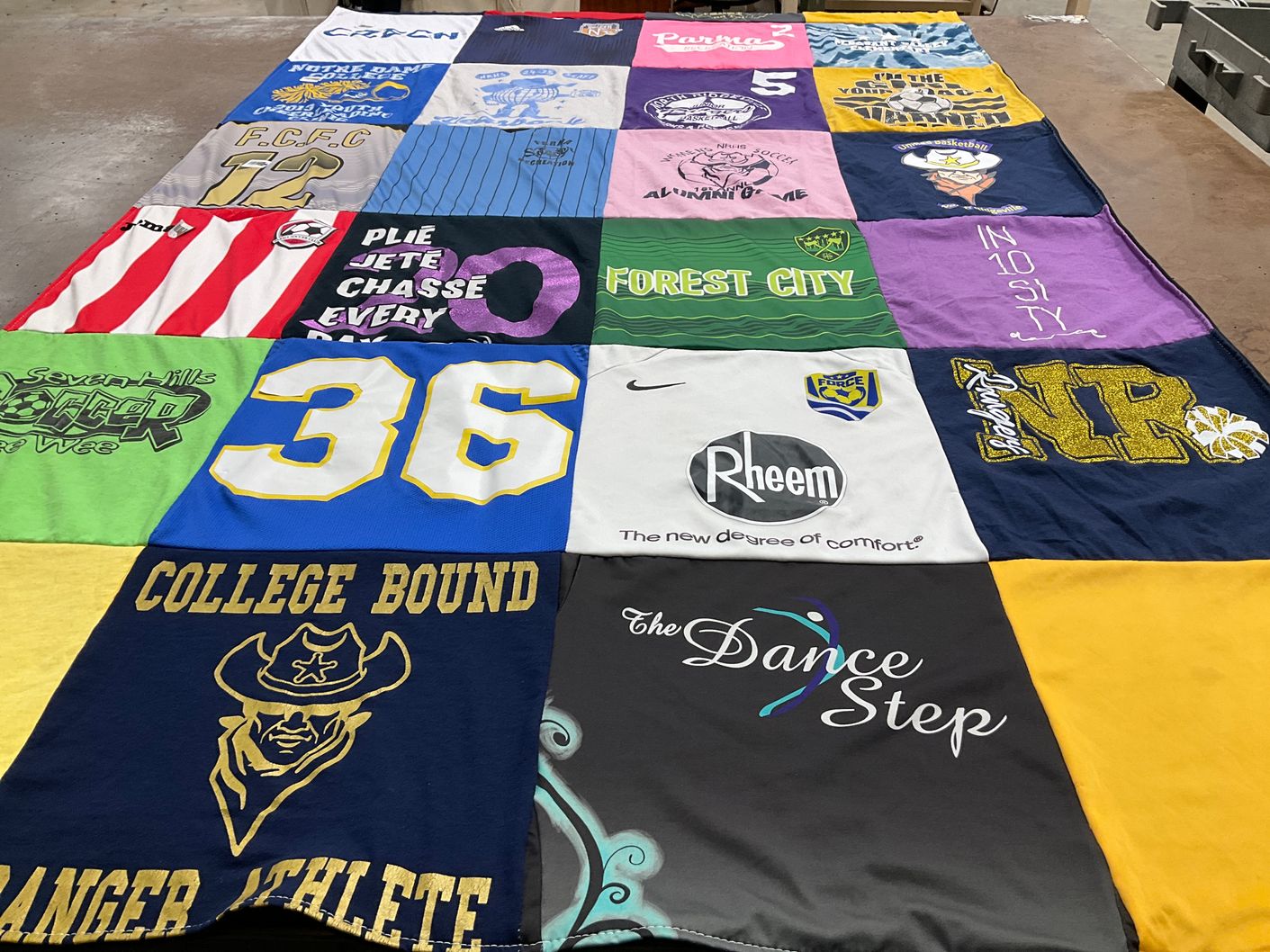 T-shirt quilt from notre dame college, university of rhode island by Mandy from OH