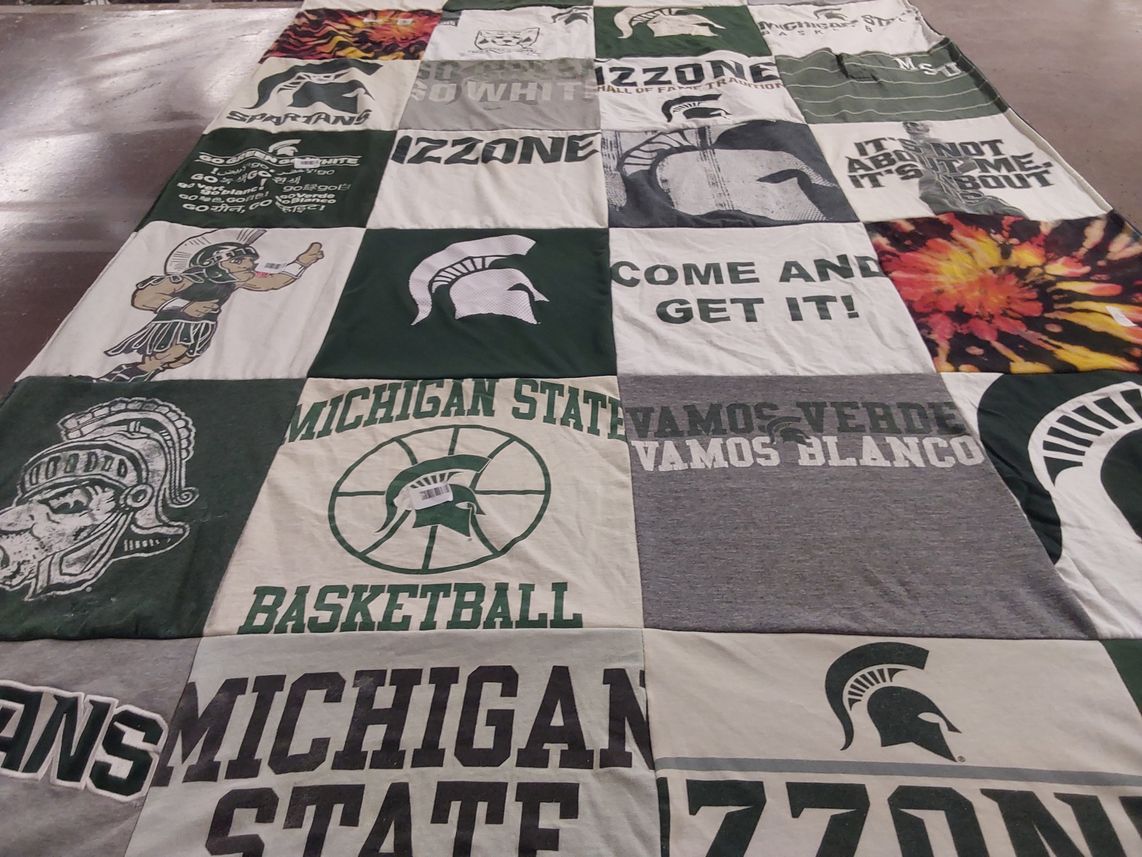 T-shirt quilt featuring michigan state university basketball by Jennifer from WA