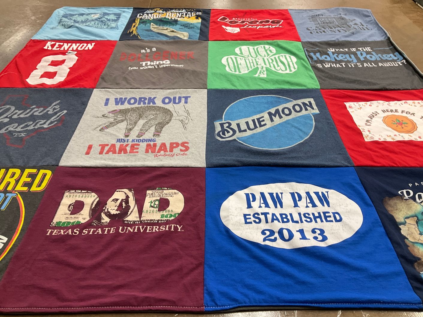 T-shirt quilt from texas state university by Amanda from TX