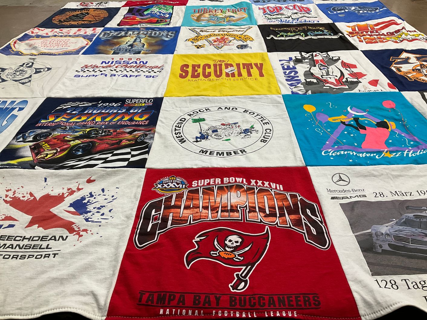 T-shirt quilt featuring tampa bay buccaneers by David from WV