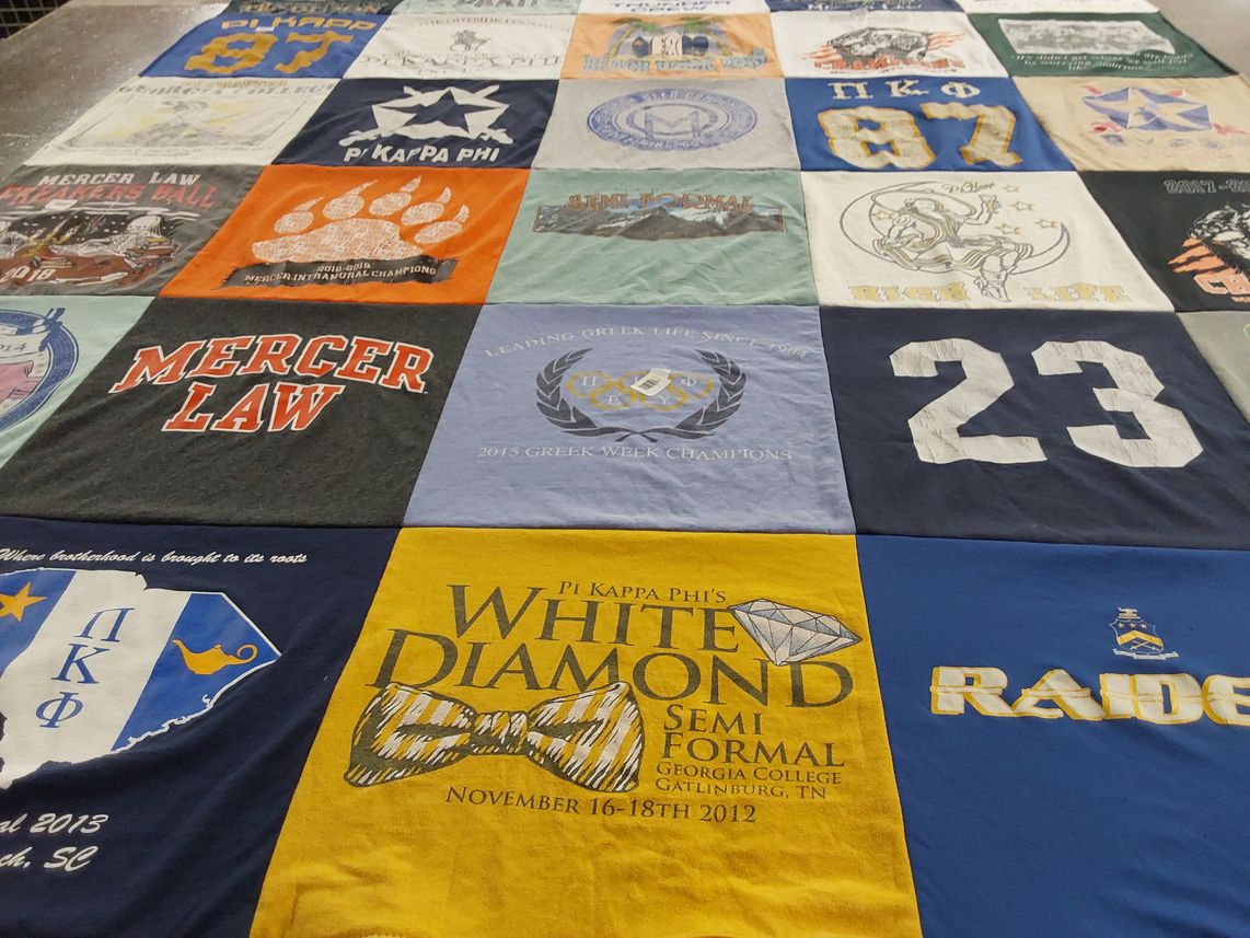 T-shirt quilt from mercer university, georgia college by Matthew from GA