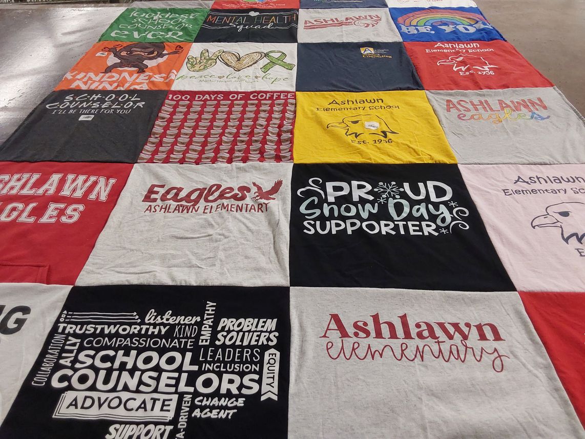 T-shirt quilt featuring ashlawn eagles by Cindy from VA