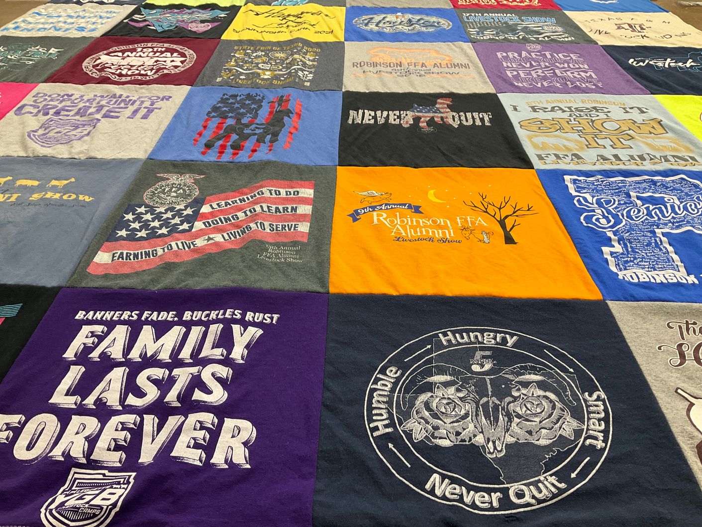 T-shirt quilt from robinson high school by Kristy from TX