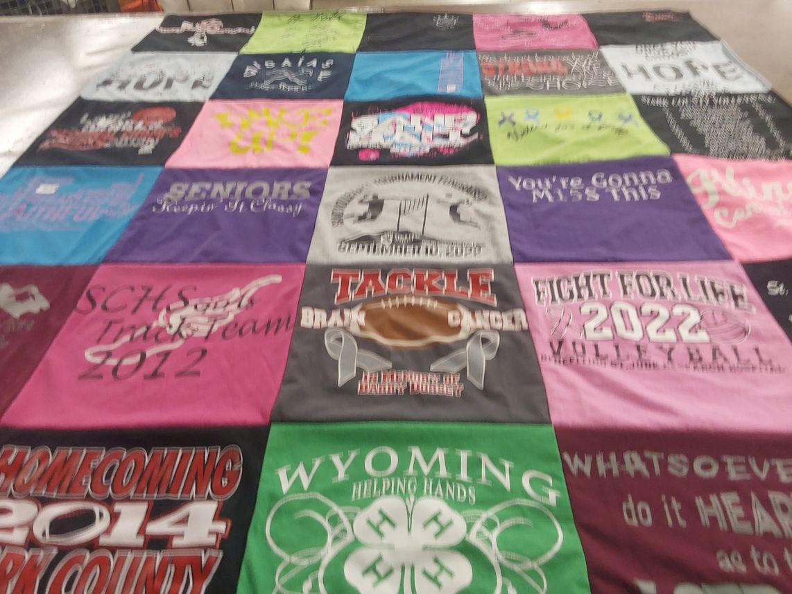 T-shirt quilt from south county high school by Heather from IL