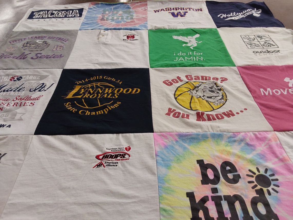 T-shirt quilt featuring lynwood royals, tacoma basketball by Kammi from WA