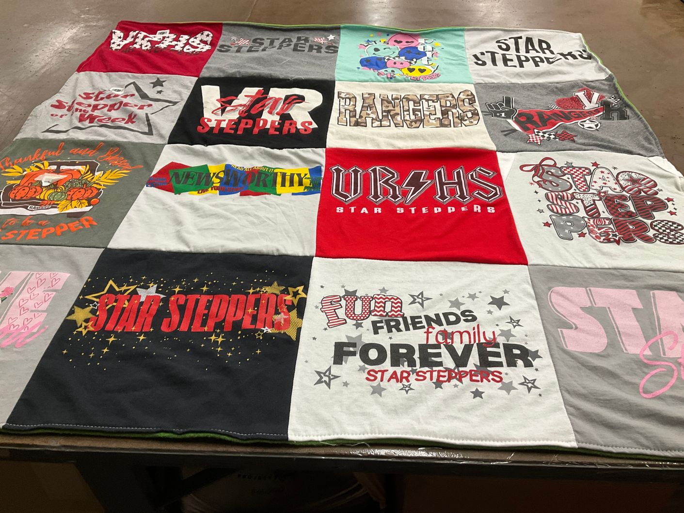 T-shirt quilt with dancing, friendship themes by Amelia from TX