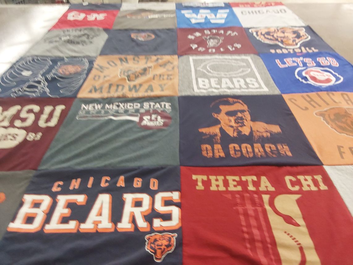 T-shirt quilt featuring chicago bears by Jonathon from NM