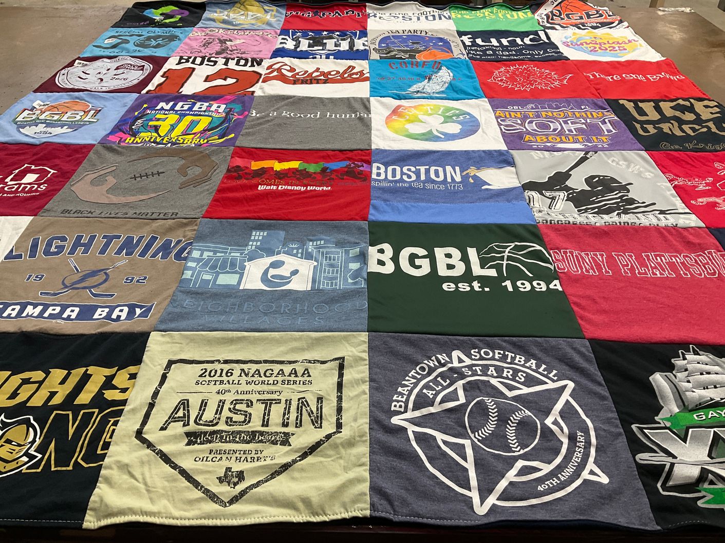 T-shirt quilt featuring boston lightning by Marc from MA