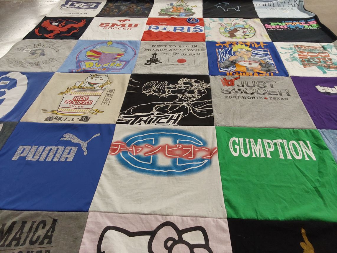 T-shirt quilt from southern methodist university by Jennifer from TX