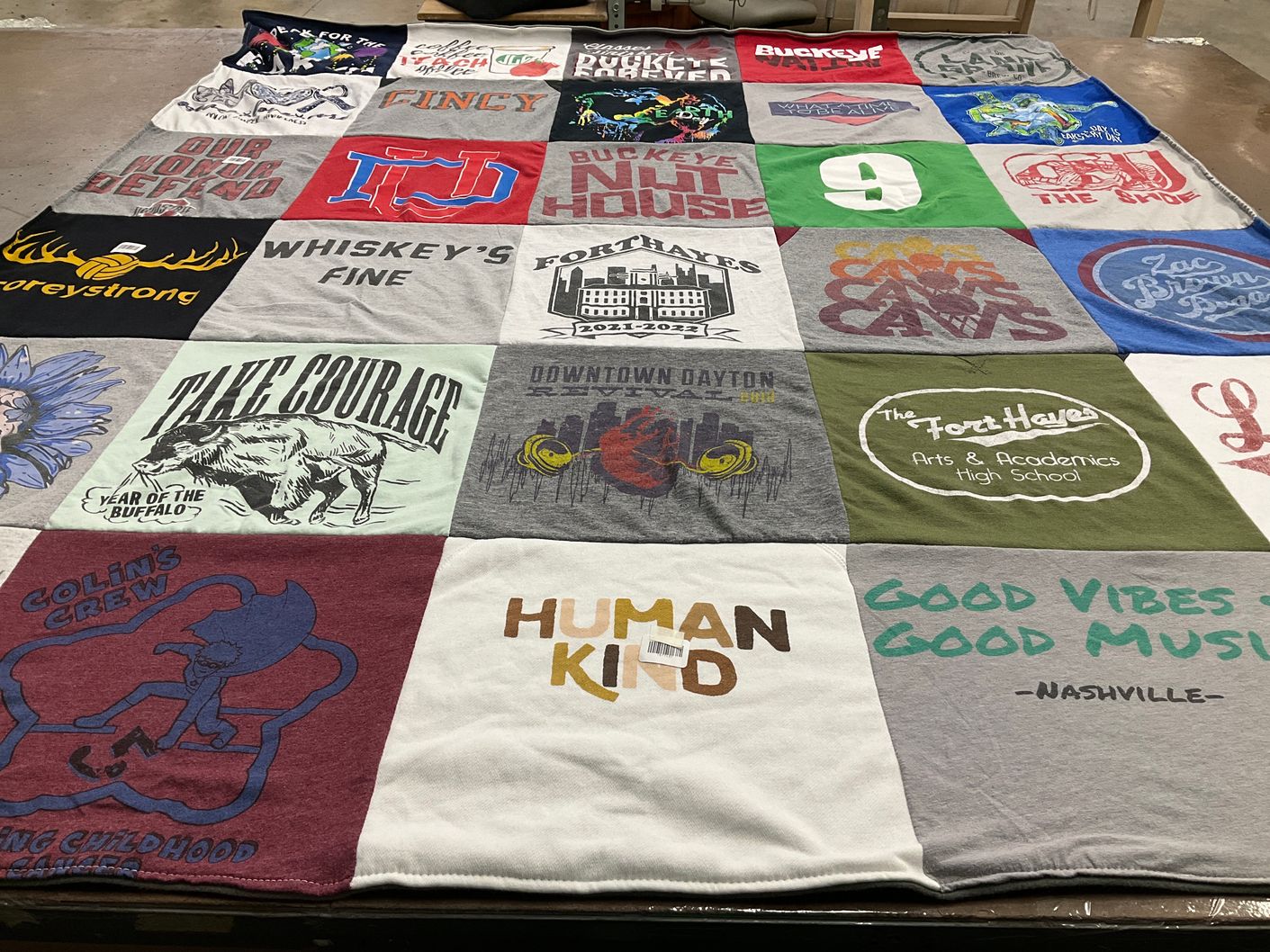 T-shirt quilt from fort hayes arts & academics high school by Jenna from IN