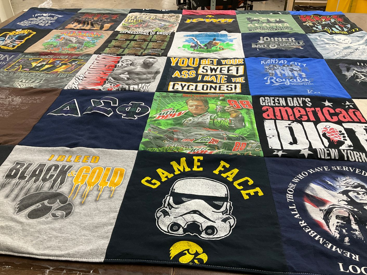 T-shirt quilt featuring iowa hawkeyes by Alan from IA